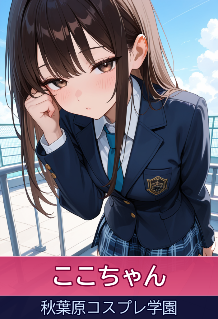ここちゃんのロリカワ制服プレイで心も体も癒されて – 秋葉原コスプレ学園